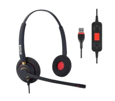 Inbertec UB805DM AI Noise Cancelling Professional USB Wired Headphone