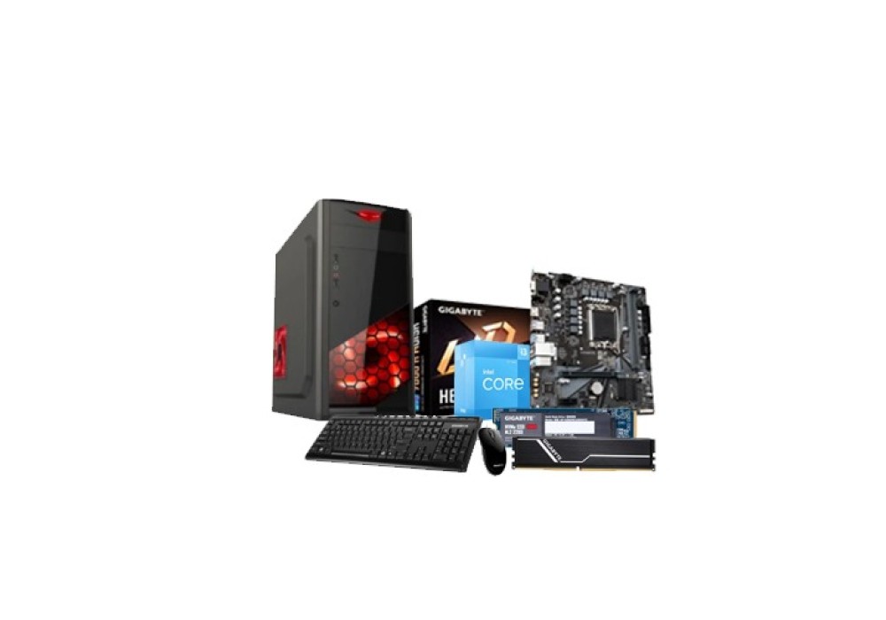 Budget Build Intel Core I3-12100 12th Gen Gigabyte H610M H DDR4 8GB RAM 256GB SSD Combo PC