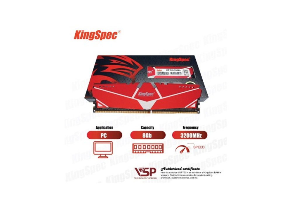 KingSpec DDR4 8gb 3200mhz desktop ram with heatsink