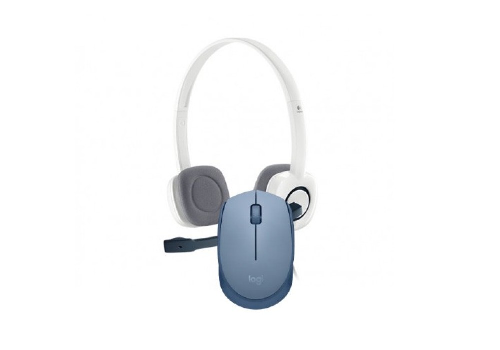 Logitech H150 STEREO Headset and Logitech M171 Wireless Nano-receiver Mouse Combo