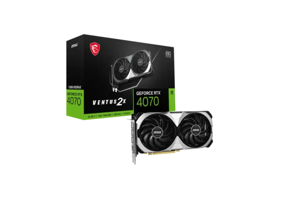 MSI GeForce RTX 4070 VENTUS 2X 12GB OC GDDR6X Graphics Card