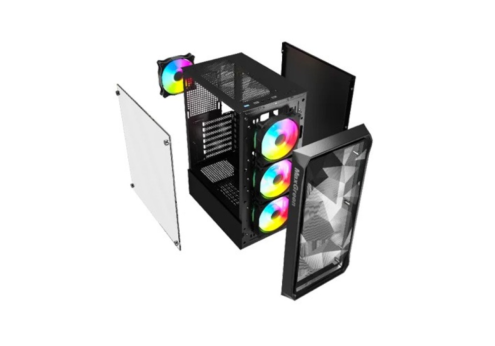 MaxGreen 825-V2 Mid-Tower ARGB ATX Gaming Case