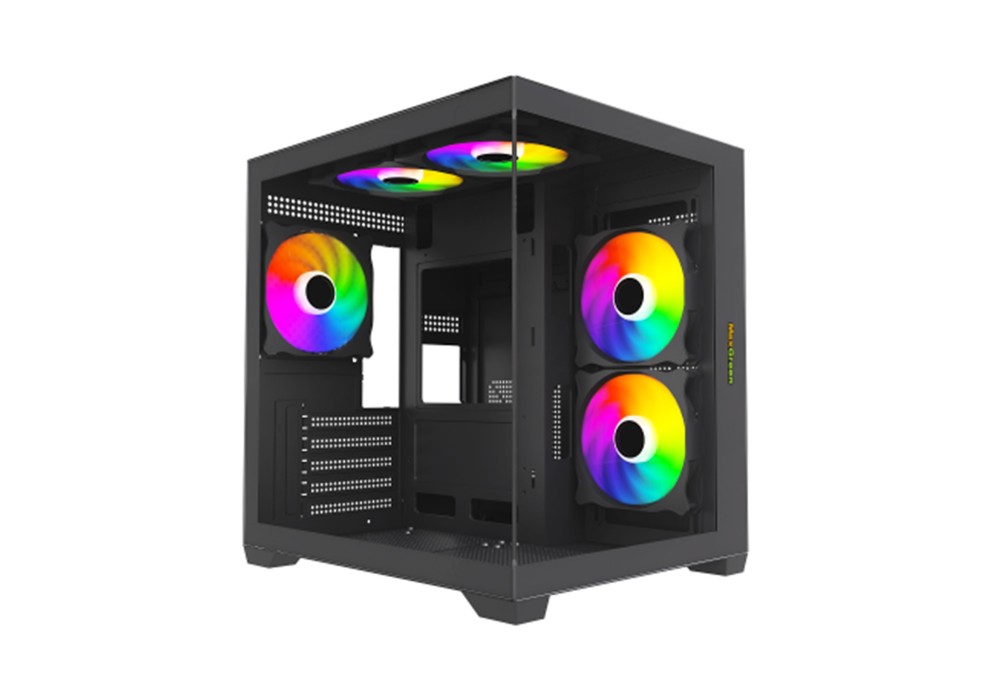MaxGreen E275-S02 ARGB M-ATX Mid-Tower Gaming Casing With 5x ARGB Fan