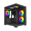 MaxGreen E275-S02 ARGB M-ATX Mid-Tower Gaming Casing With 5x ARGB Fan