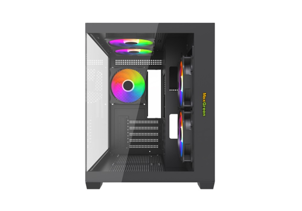 MaxGreen E275-S02 ARGB M-ATX Mid-Tower Gaming Casing With 5x ARGB Fan