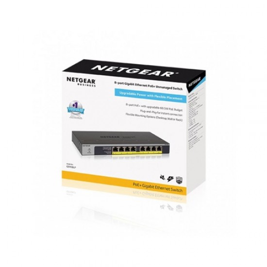 Netgear GS108LP 8 +4 PoE Port Pro Safe Gigabit PoE Unmanaged Desktop Switch
