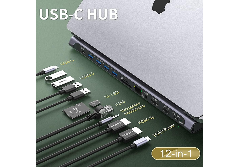 ONTEN ‎OTN-9199 USB C 12 in 1 Docking Station