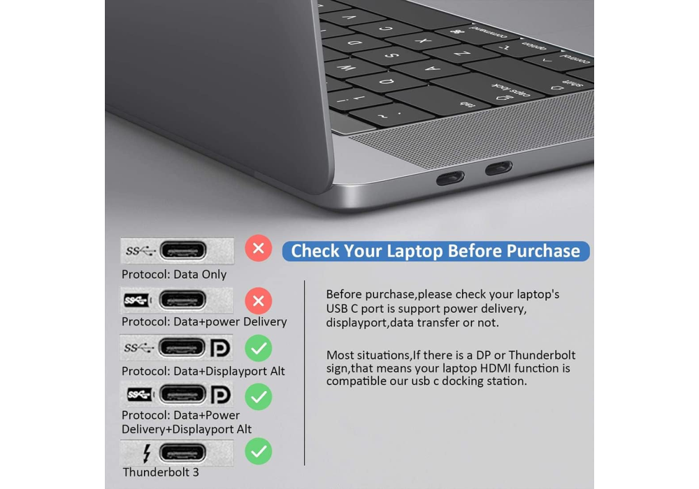 ONTEN ‎OTN-9199 USB C 12 in 1 Docking Station