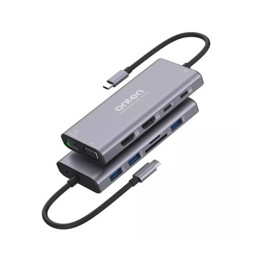 ONTEN UC601 USB C HUB 12 in 1 Docking Station