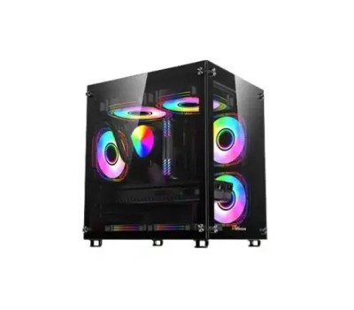 PC Power Ice Cube Desktop Gaming Casing with Power Supply