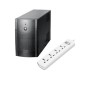 Power Pac 650VA Offline UPS And Huntkey SZM401 4 Port Socket 2Core Cable Power Strip Combo