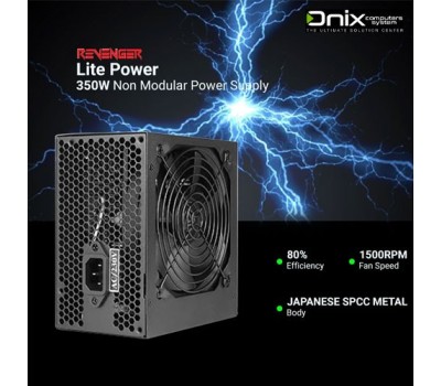 Revenger Lite Power 350W Non Modular 80 Plus Black Power Supply