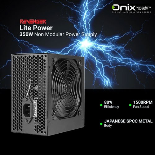Revenger Lite Power 350W Non Modular 80 Plus Black Power Supply