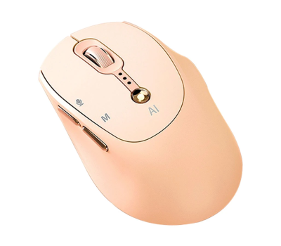 T-WOLF M7 Wireless (Dual Mode) Silent Milk Brown Smart AI Mouse