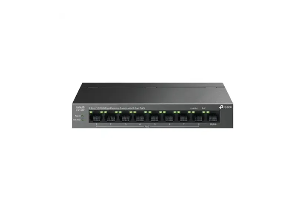 TP-Link LS109P 9-Port 10/100Mbps PoE Switch With 8-Port PoE+