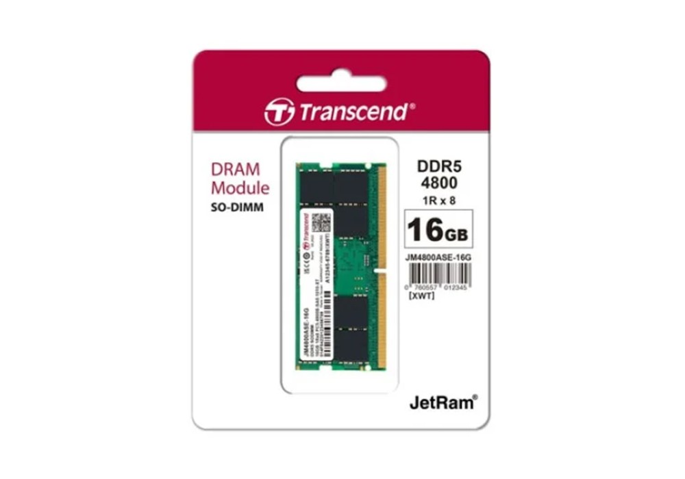 Transcend 16GB JM DDR5 4800 SO-DIMM LAPTOP RAM