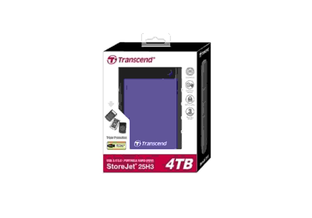 Transcend 4TB StoreJet 25H3 Portable Hard Disk Drive (HDD) Purple