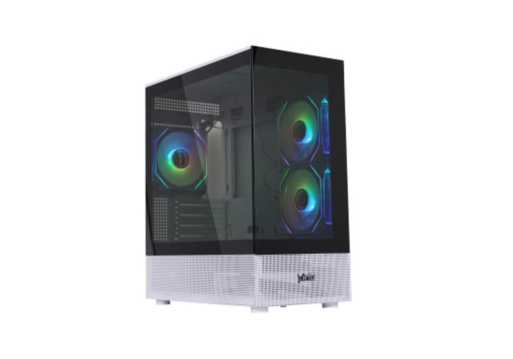 Virtu H50W White+Black Gold Gaming Case