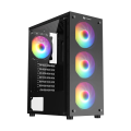 Xtreme 100E Mesh Mid Tower ATX Black Desktop Casing With 4 RGB Fan