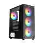 Xtreme 100E Mesh Mid Tower ATX Black Desktop Casing With 4 RGB Fan