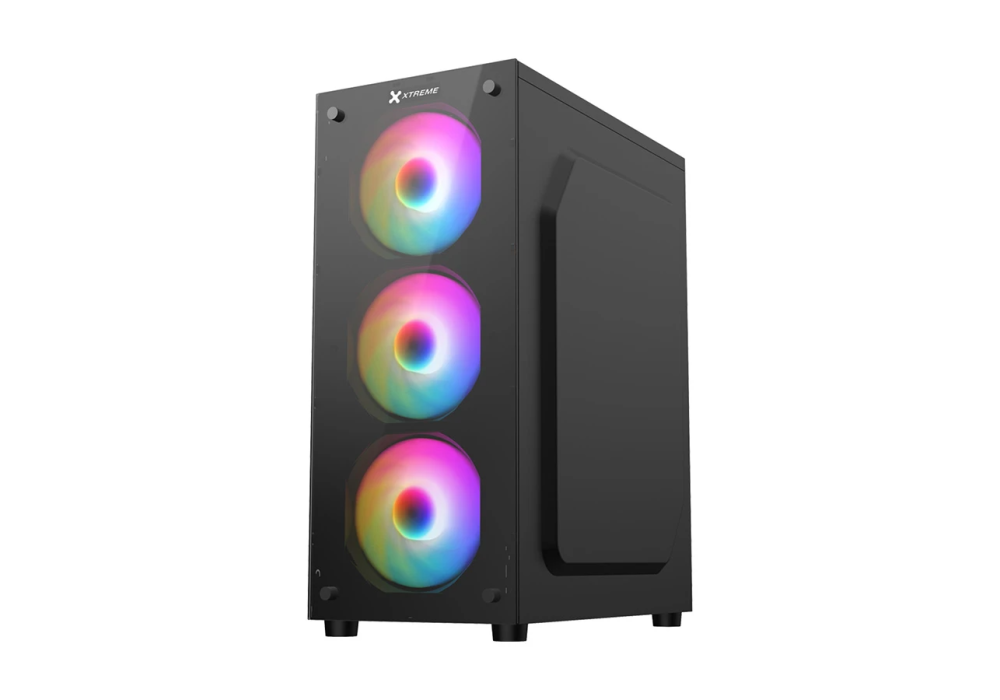 Xtreme 100E Mesh Mid Tower ATX Black Desktop Casing With 4 RGB Fan