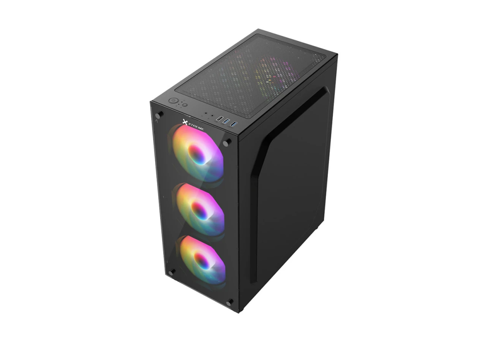 Xtreme 100E Mesh Mid Tower ATX Black Desktop Casing With 4 RGB Fan
