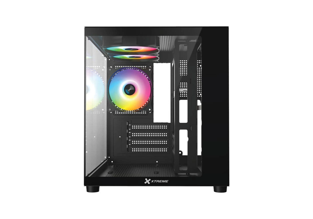 Xtreme M72B Mid Tower M-ATX Black Gaming Desktop Casing With 3 ARGB Fan
