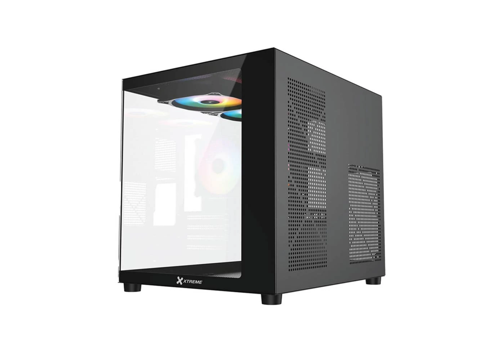 Xtreme M72B Mid Tower M-ATX Black Gaming Desktop Casing With 3 ARGB Fan