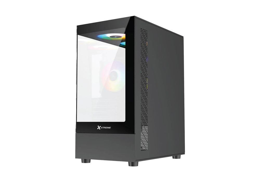 Xtreme M95B Mini Tower M-ATX Black Gaming Desktop Casing With 3 ARGB Fan