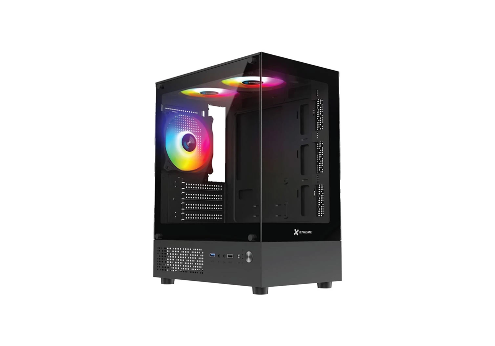 Xtreme M95B Mini Tower M-ATX Black Gaming Desktop Casing With 3 ARGB Fan