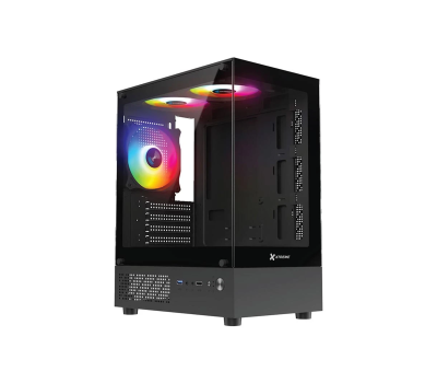 Xtreme M95B Mini Tower M-ATX Black Gaming Desktop Casing With 3 ARGB Fan