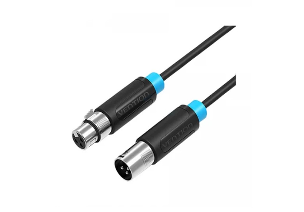 Vention XLR Male to XLR Female 10 Meter Black Audio Cable