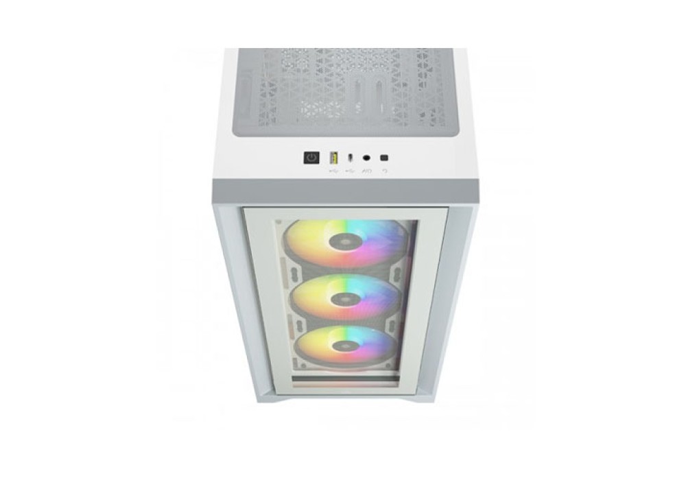 Corsair iCUE 4000X RGB Tempered Glass Mid-Tower ATX Casing (White)