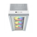 Corsair iCUE 4000X RGB Tempered Glass Mid-Tower ATX Casing (White)