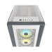Corsair iCUE 5000X RGB Tempered Glass Mid-Tower ATX PC Smart Case - White