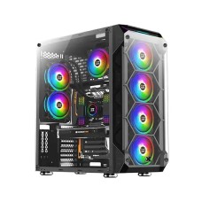 XIGMATEK Overtake Tempered Glass Rainbow RGB Super Tower EATX Gaming Case