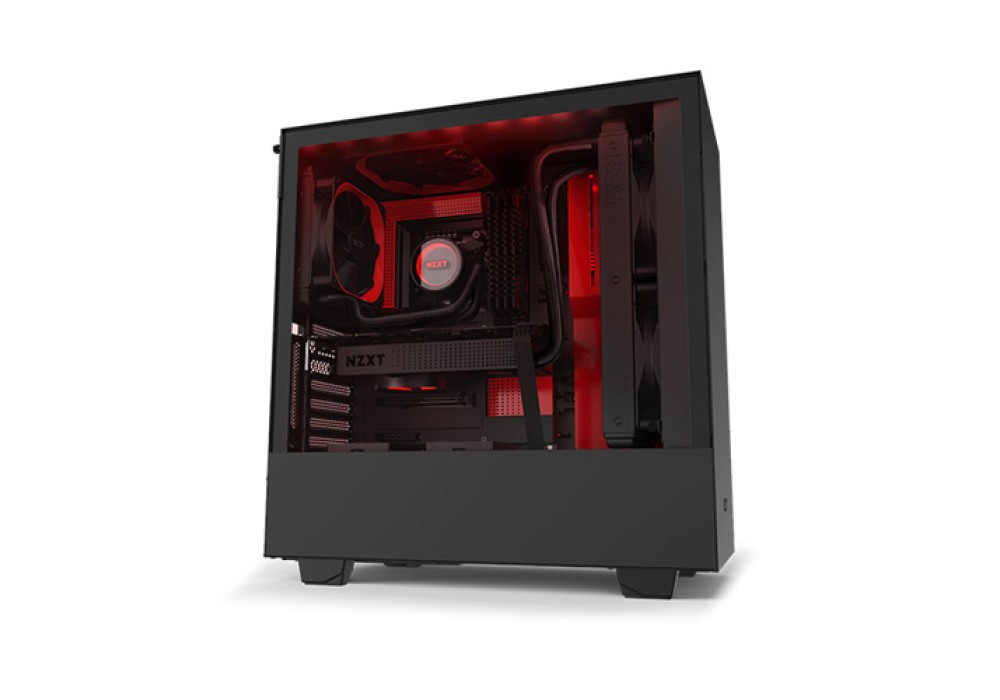 NZXT H510i Compact Mid-Tower Black-Red Casing with Smart Device 2