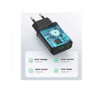 Ugreen CD122 18W QC3.0 USB Black Wall Charger