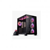  Revenger Base Dynamic Mid Tower Atx Desktop Casing with Rimless Tempered Glass Side Panel & 10 Argb Fan Controlled by Switch