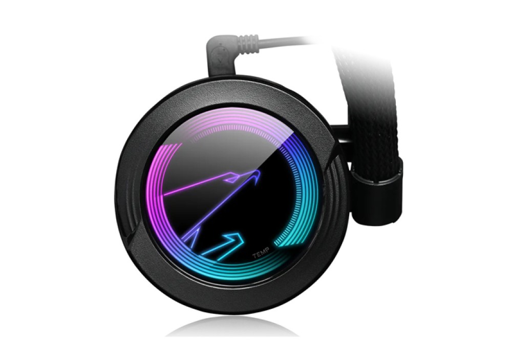 Gigabyte AORUS WATERFORCE 360 with ARGB lighting display AIO liquid CPU cooler