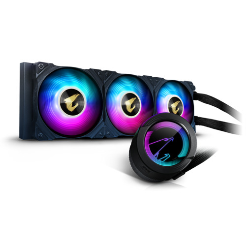 Gigabyte AORUS WATERFORCE 360 with ARGB lighting display AIO liquid CPU cooler