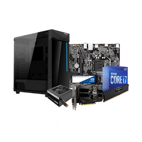 Build Intel 10th Gen Comet Lake Core i7 10700 Gigabyte H470M K 16 GB DDR4 Ram 500GB M.2 NVME Blue SSD Combo Gamming PC