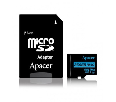 Apacer 256GB MicroSDXC UHS-I U3 V30 R100 A1 Class-10 Memory Card with Adapter