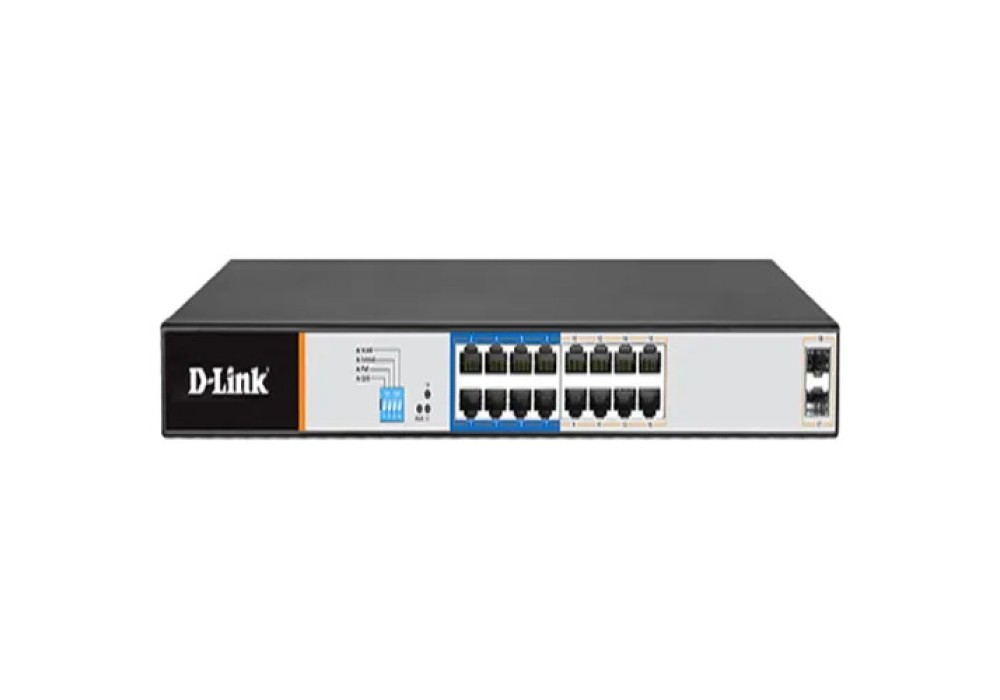 D-Link DGS-F1018P-E 250M 16 1000 Mbps PoE Switch with 2 SFP Ports