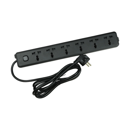Deli CT705 2 Pin 6 Port 3 Meter Black Power Strip