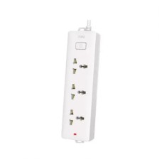 Deli E18338(03) 3 Port White 2 Pin Power Strip