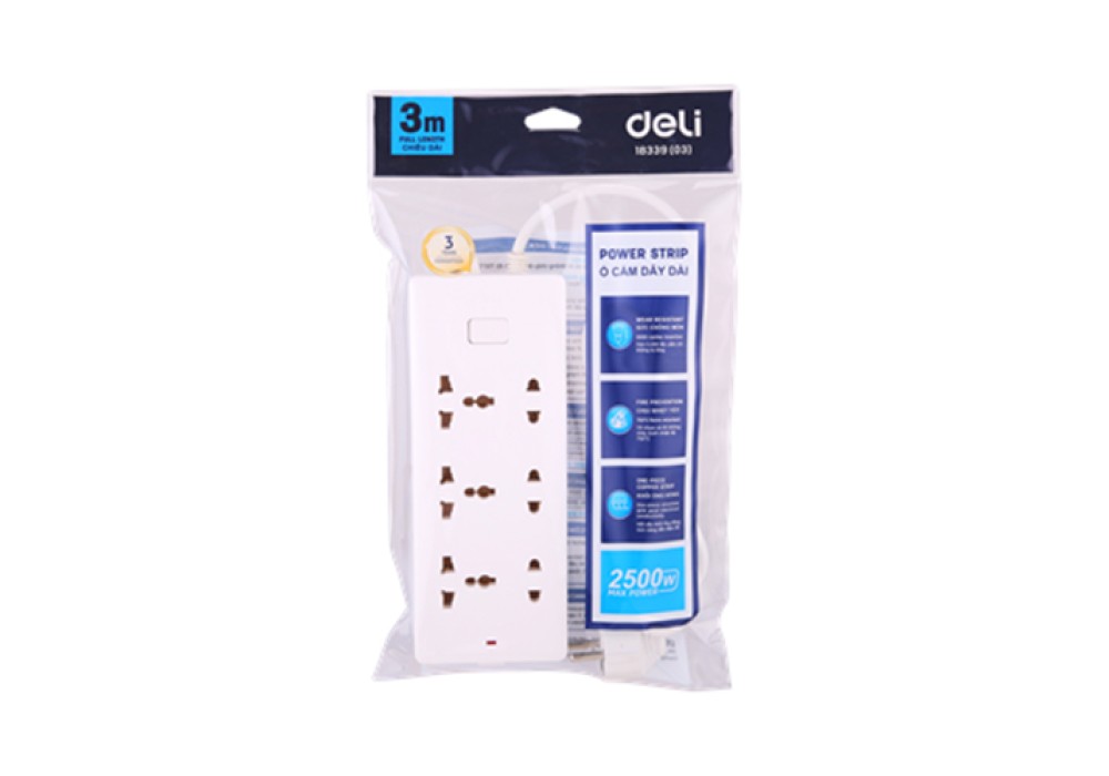 Deli E18339(03) 6-Port Household Power Strip