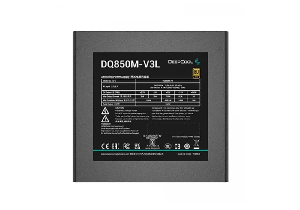 Deepcool DQ850M-V3L Full Modular 850W 80 Plus Gold Certified Power Supply