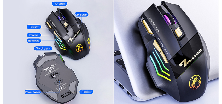 iMice GW-X7 RGB Wireless Gaming Mouse Price in Bangladesh.